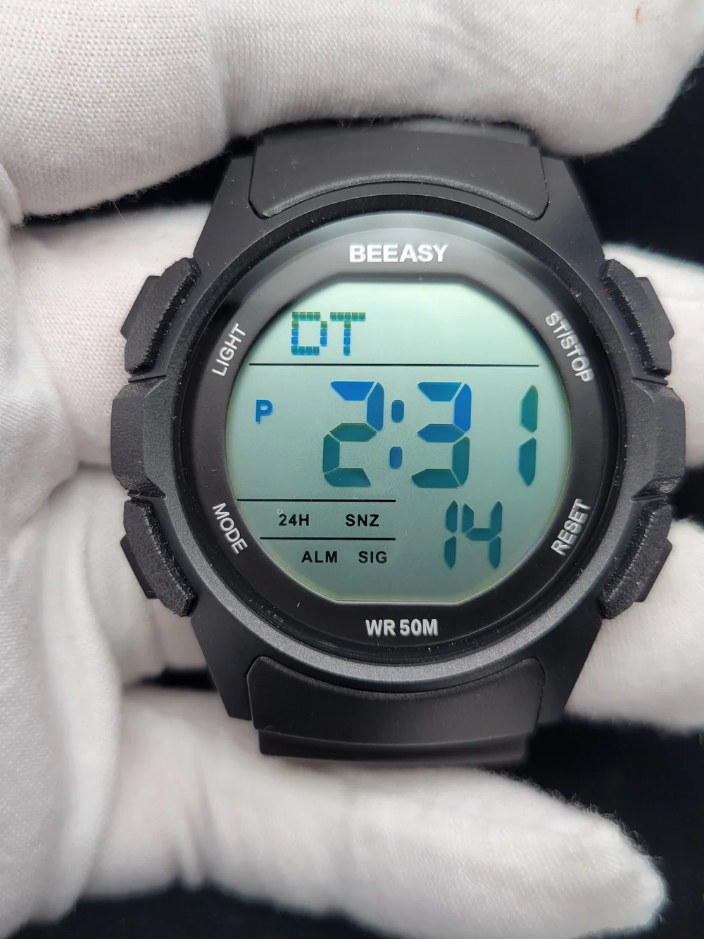 Black Digital Sports Watch - Water Resistant WR50M